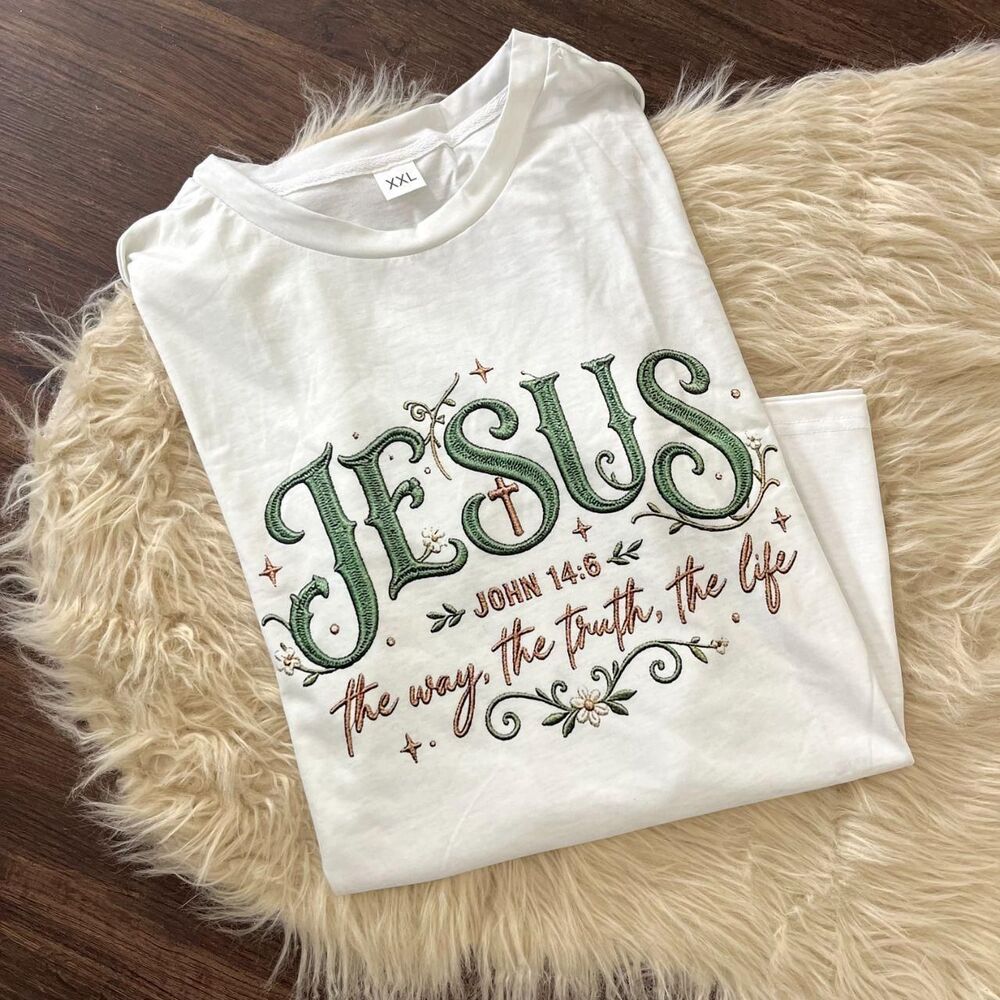 Nwot White "Jesus" Christian T-shirt Size XXL
